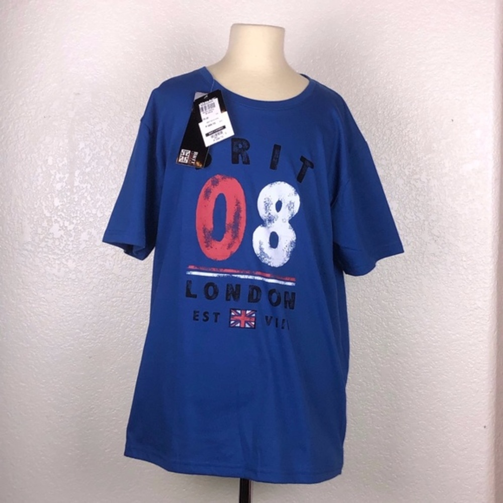 *BNWT* Brit London Blue Tee T-shirt Top ((Large))